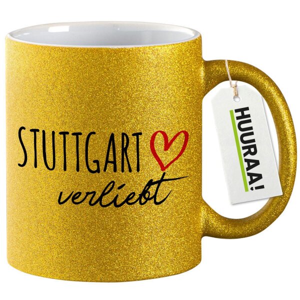 Glitzertasse Stuttgart verliebt 330ml