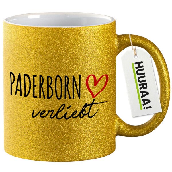 Glitzertasse Paderborn verliebt 330ml