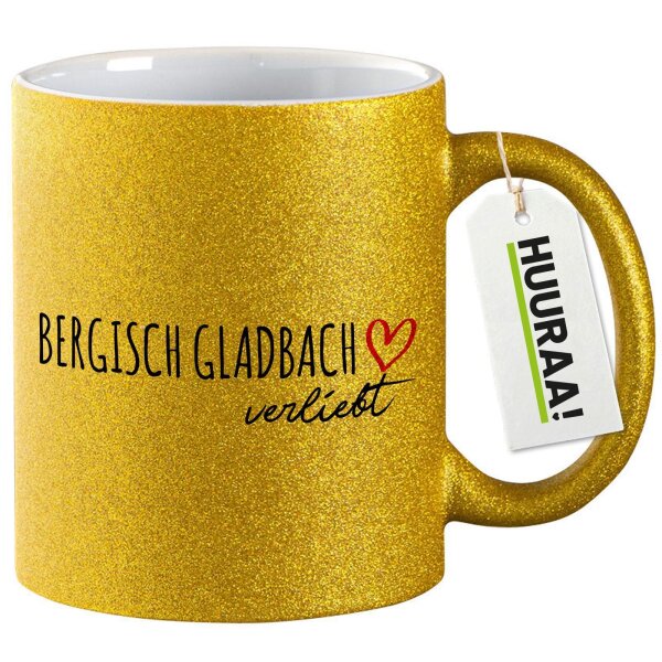 Glitzertasse Bergisch Gladbach verliebt 330ml
