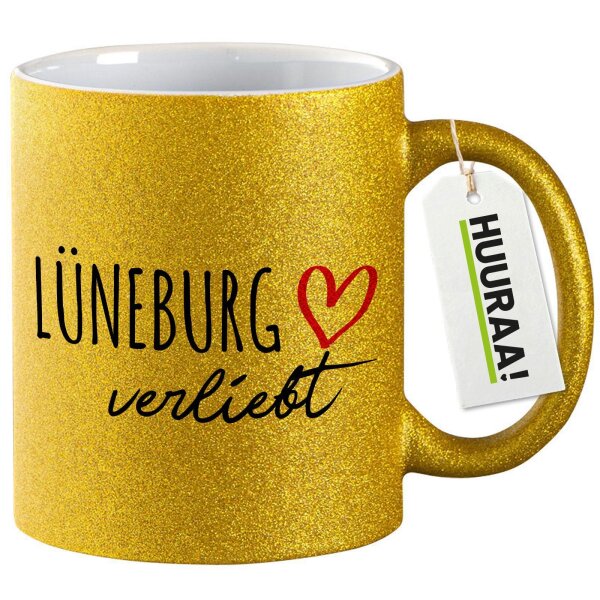 Glitzertasse Lüneburg verliebt 330ml