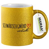 Glitzertasse Schwäbisch Gmünd verliebt 330ml