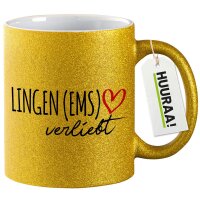 Glitzertasse Lingen (Ems) verliebt 330ml