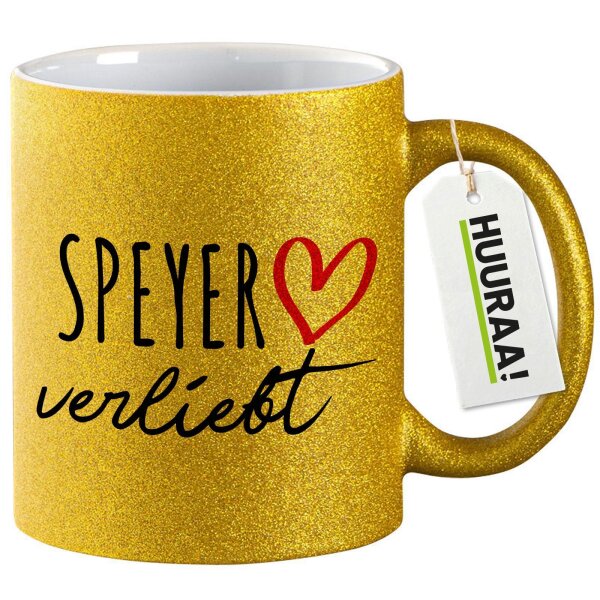 Glitzertasse Speyer verliebt 330ml