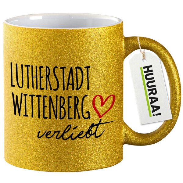 Glitzertasse Lutherstadt Wittenberg verliebt 330ml