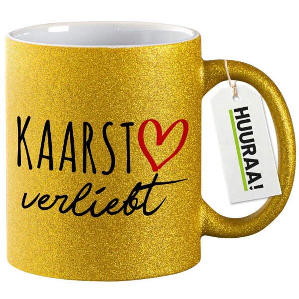 Glitzertasse Kaarst verliebt 330ml