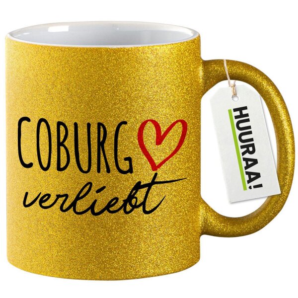 Glitzertasse Coburg verliebt 330ml