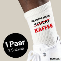 Unisex Socken Brauche mehr Schlaf Kaffee Baumwolle