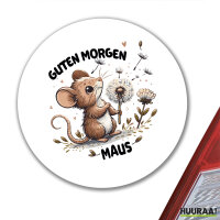 Aufkleber Guten Morgen Maus 10cm rund