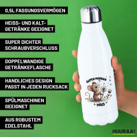 Trinkflasche Guten Morgen Maus 500ml Edelstahl Wasserflasche