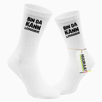Unisex Socken Bin da kann losgehen Größe 37/46 White Motiv Tennissocken