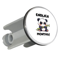 Waschbeckenstöpsel Endlich Montag grimmiger Panda 4cm Abflussstopfen