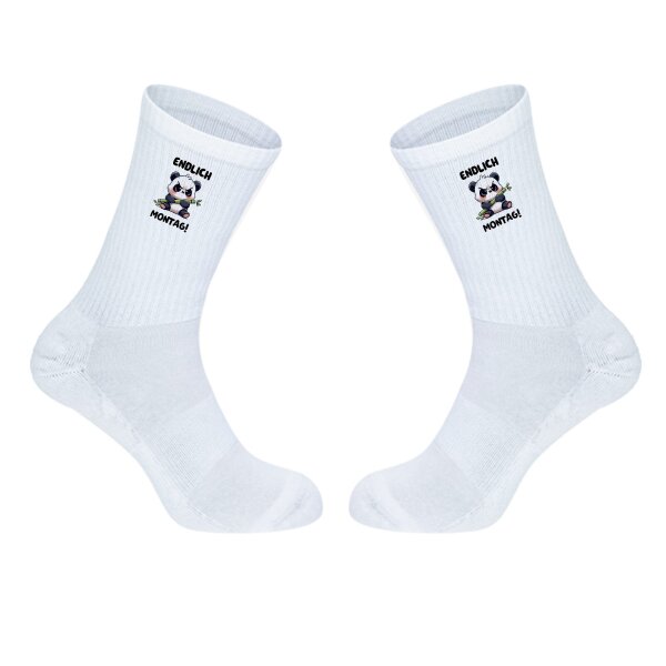 Unisex Socken Endlich Montag grimmiger Panda Baumwolle