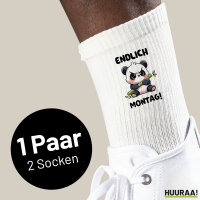 Unisex Socken Endlich Montag grimmiger Panda...