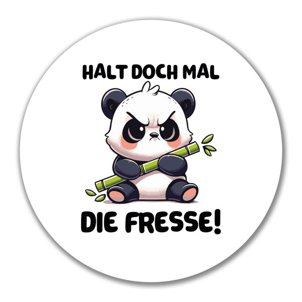Aufkleber Halt die Fresse grimmiger Panda 10cm rund