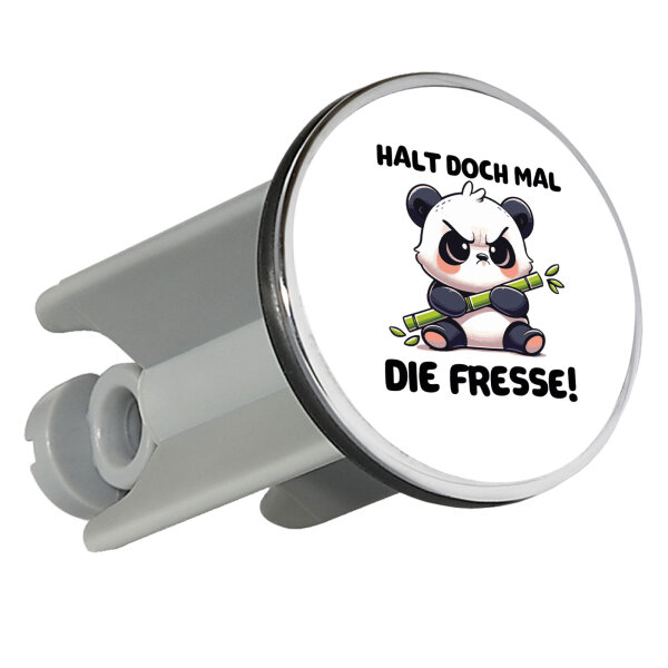 Waschbeckenstöpsel Halt die Fresse grimmiger Panda 4cm Abflussstopfen