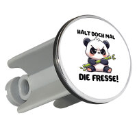 Waschbeckenstöpsel Halt die Fresse grimmiger Panda 4cm Abflussstopfen