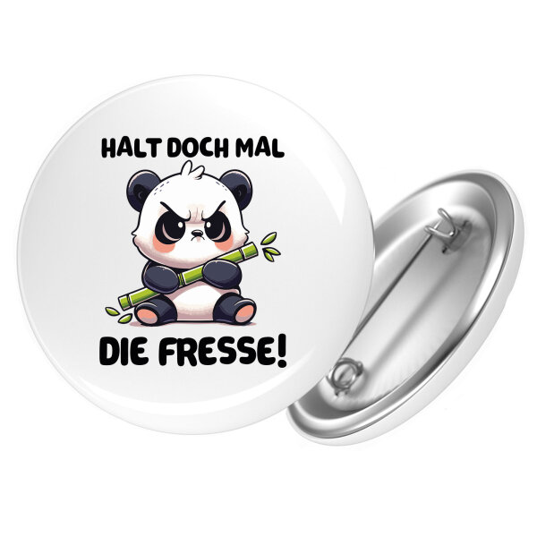 Button Halt die Fresse grimmiger Panda rund