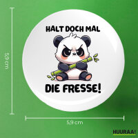 Button Halt die Fresse grimmiger Panda rund