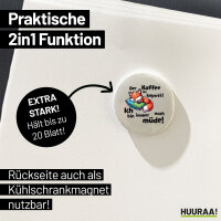 Magnet Kaffee kaputt immer noch Müde süßer Fuchs 59mm Kühlschrankmagnet