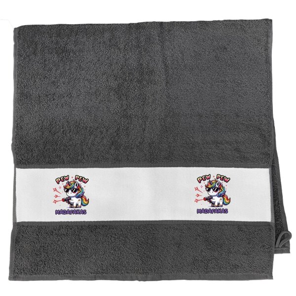 Handtuch Pew Pew Madafakas cooles Einhorn 50x100cm