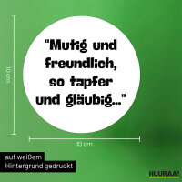 Aufkleber Mutig freundlich tapfer und gläubig 10cm