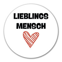 Aufkleber Lieblingsmensch Herz 10cm rund