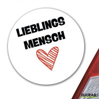 Aufkleber Lieblingsmensch Herz 10cm rund