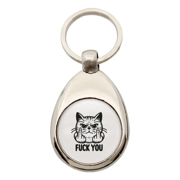 Schlüsselanhänger F*ck you grimmige Katze