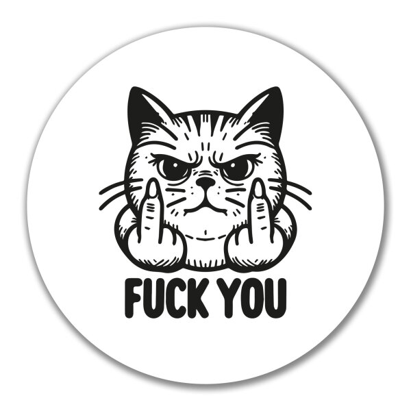 Aufkleber F*ck you grimmige Katze 10cm