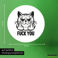 Aufkleber F*ck you grimmige Katze 10cm