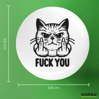 Button F*ck you grimmige Katze