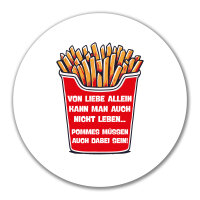 Aufkleber Liebe allein nicht Pommes dabei 10cm