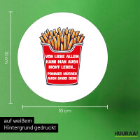 Aufkleber Liebe allein nicht Pommes dabei 10cm