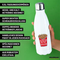 Trinkflasche Liebe allein nicht Pommes dabei 500ml Edelstahl Wasserflasche