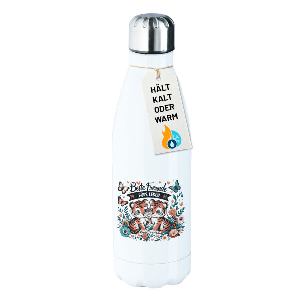Edelstahl-Trinkflasche Beste Freunde Tiger 500ml Wasserflasche