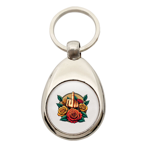 Schlüsselanhänger Mittelfinger Rosen