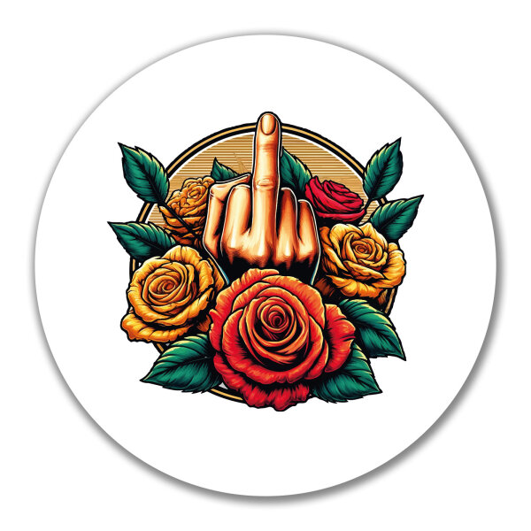 Aufkleber Mittelfinger Rosen 10cm