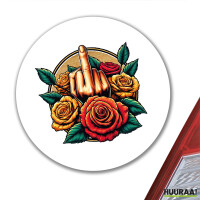 Aufkleber Mittelfinger Rosen 10cm
