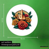 Aufkleber Mittelfinger Rosen 10cm