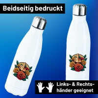 Trinkflasche Mittelfinger Rosen 500ml Edelstahl Wasserflasche