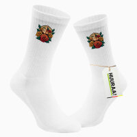 Unisex Socken Mittelfinger Rosen Größe 37/46 White Motiv Tennissocken