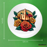 Button Mittelfinger Rosen