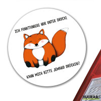 Aufkleber Drück mich Fuchs 10cm