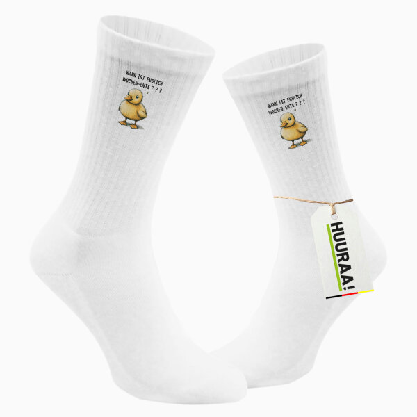 Unisex Socken Endlich Wochen-Ente Wochenende Baumwolle