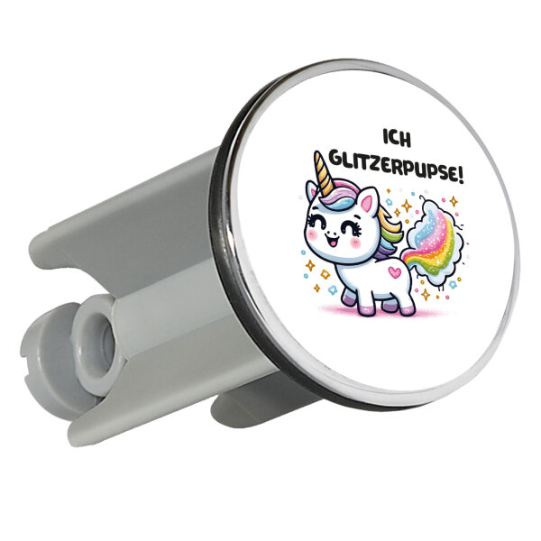 Waschbeckenstöpsel Ich Glitzerpupse Einhorn 4cm