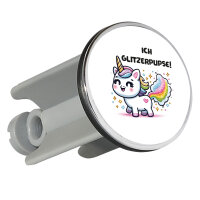 Waschbeckenstöpsel Ich Glitzerpupse Einhorn 4cm