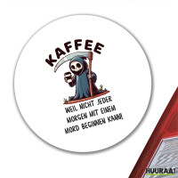 Aufkleber Kaffee weil morgens keinen Mord Sensenmann 10cm