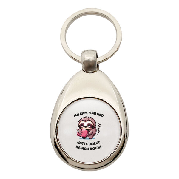 Schlüsselanhänger Kam sah und direkt keinen Bock Faultier