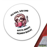 Aufkleber Kam sah und direkt keinen Bock Faultier 10cm