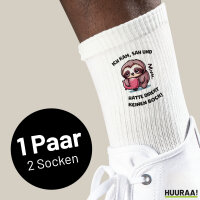 Unisex Socken Kam sah und direkt keinen Bock Faultier Baumwolle